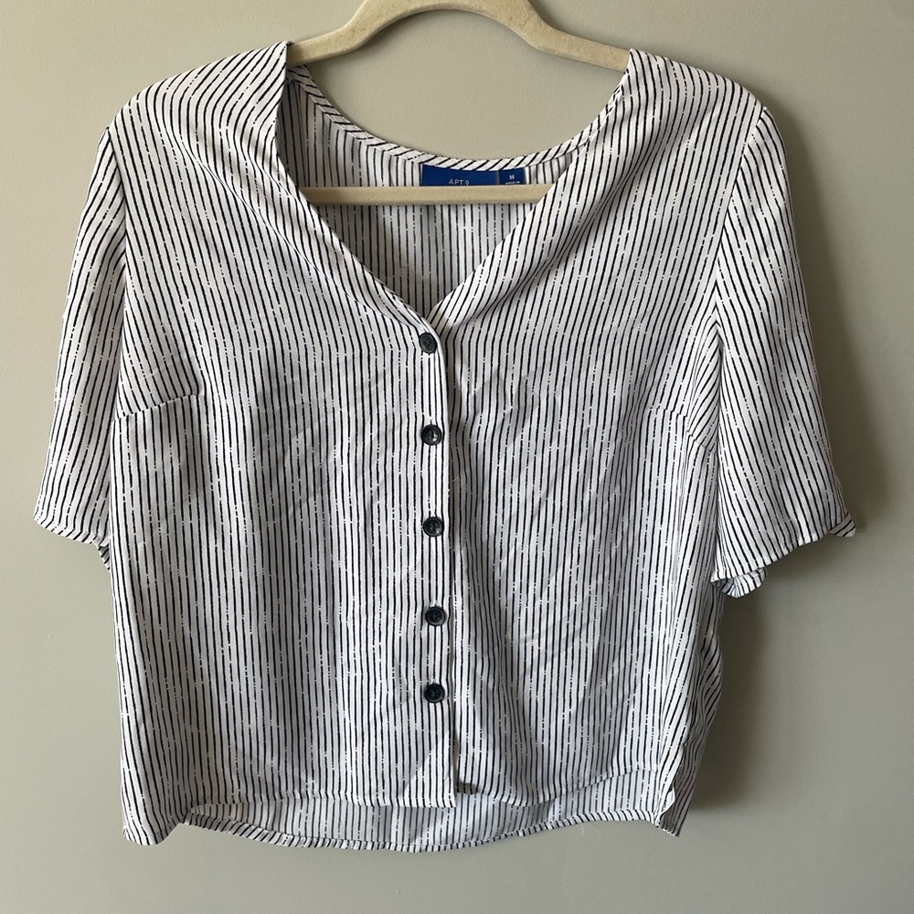Striped Button-Up Women's Top